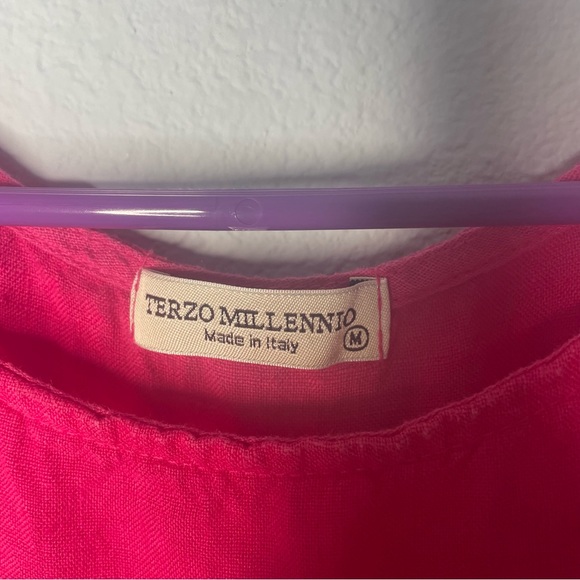 Terzo Millennio 100% linen tank top with lace edge size Medium - Picture 3 of 6